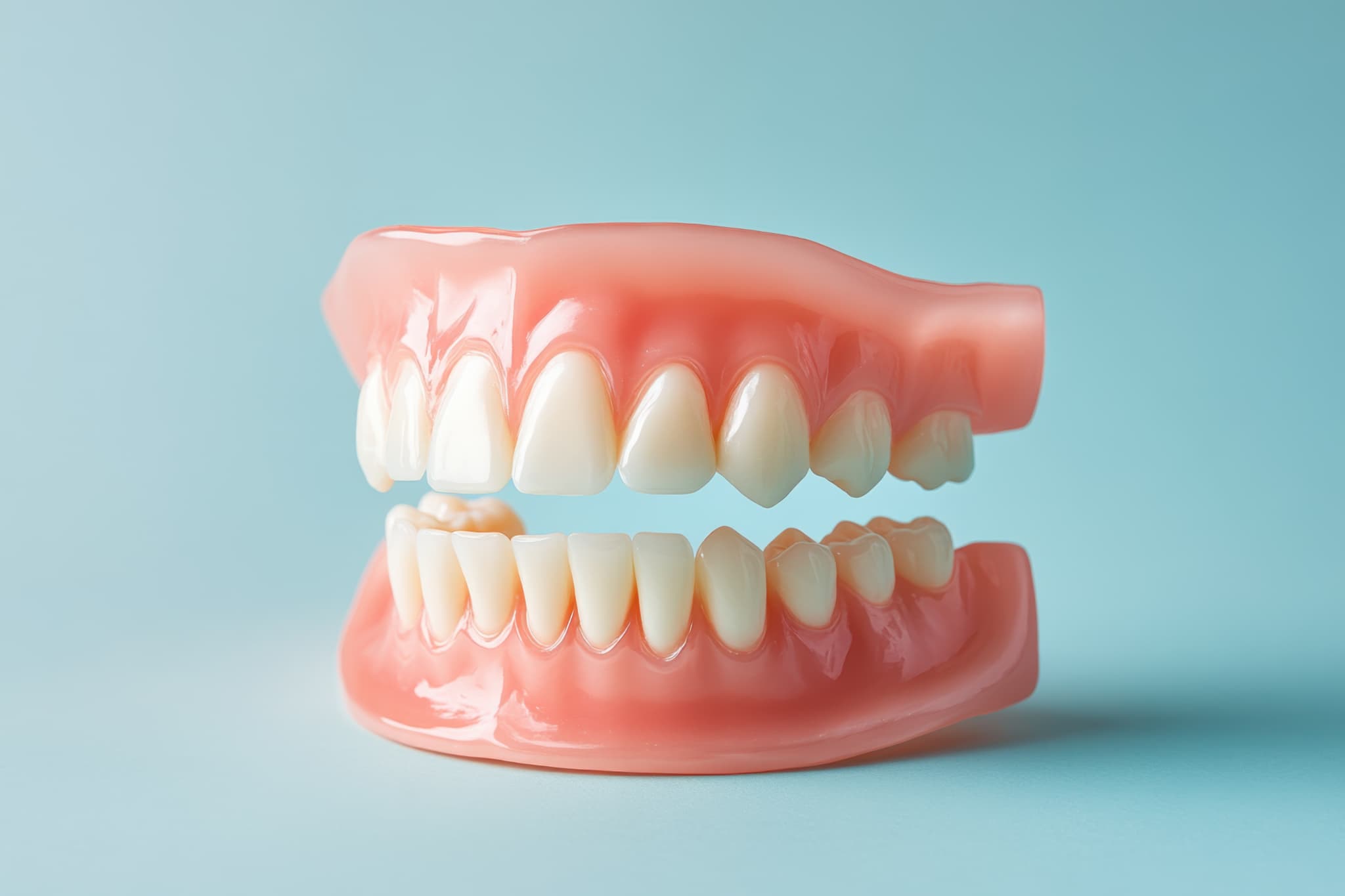 入れ歯の模型のアップ
