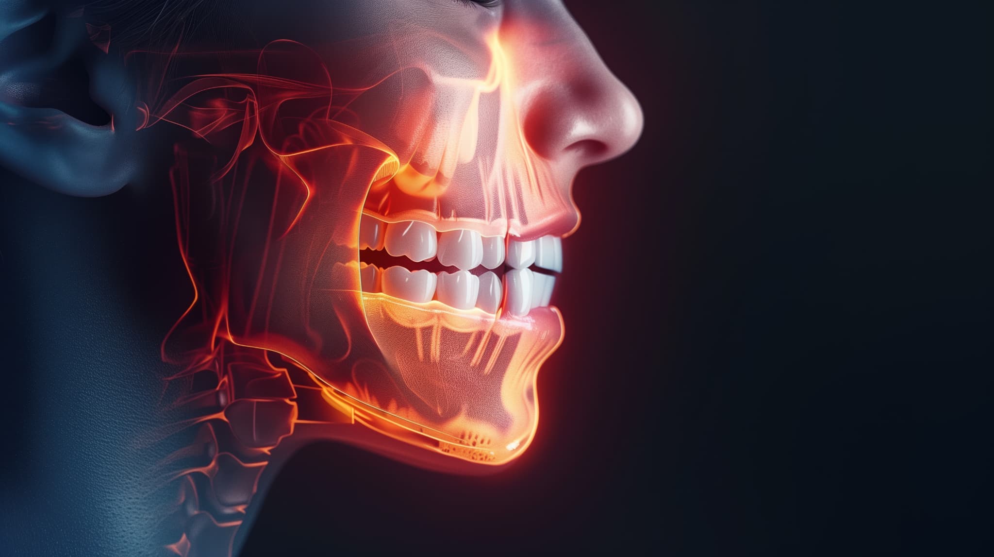 痛む顎の透過図