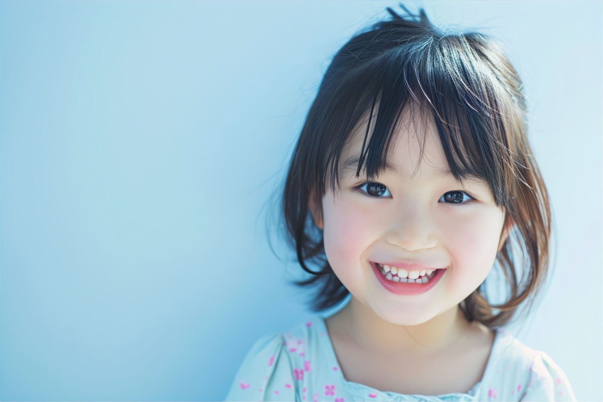 虫歯を予防をして健康な歯を保っている子ども